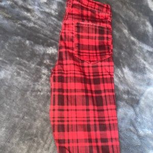 Plaid fashion nova jeans size 5 worn once